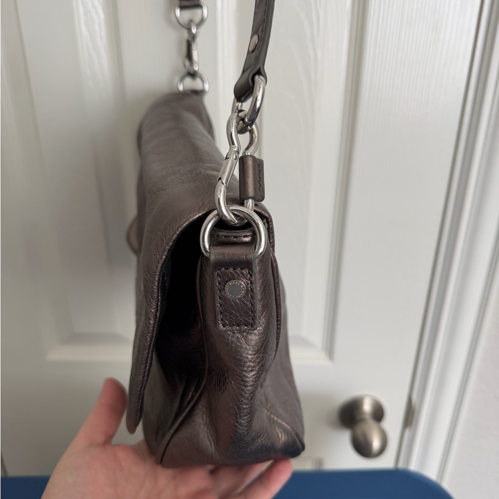 Marc by Marc Jacobs Classic Q Leather Foldover Crossbody Hobo - Picture 6 of 9